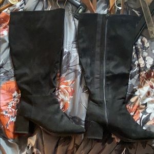 Torrid wide width block knee-high suede boots